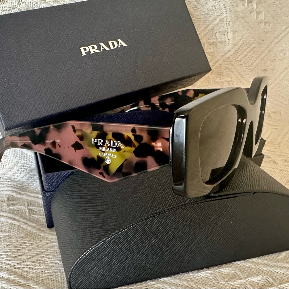 Prada Tortoise and Black Sunglasses